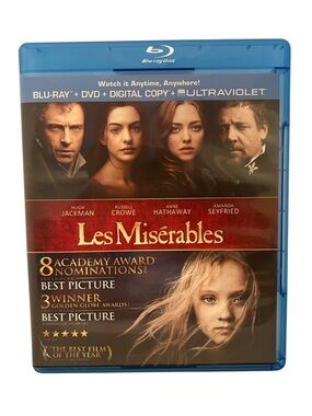 Universal Les Miserables 2012 Musical Movie Blu ray DVD Combo Pack